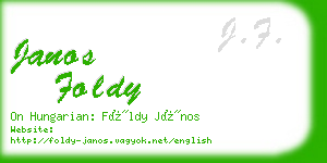 janos foldy business card